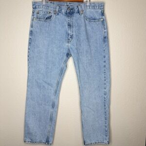 Levi's 505 38x29 Light Wash Straight Leg Classic Fit Dad Core Denim Jeans Casual